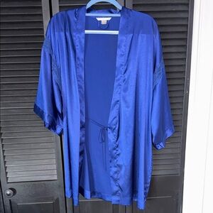 Victoria's Secret Royal Blue Satin Robe